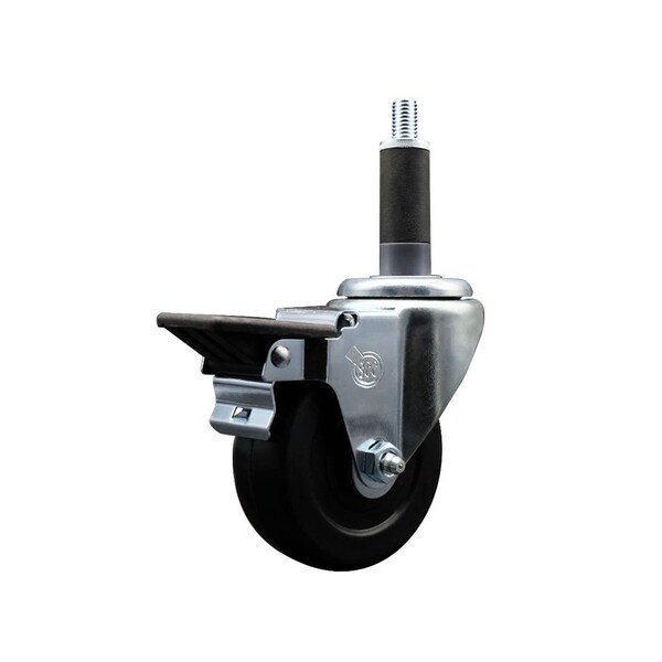 3.5'' Hard Rubber Swivel 1'' Expanding Stem Caster with Brake
